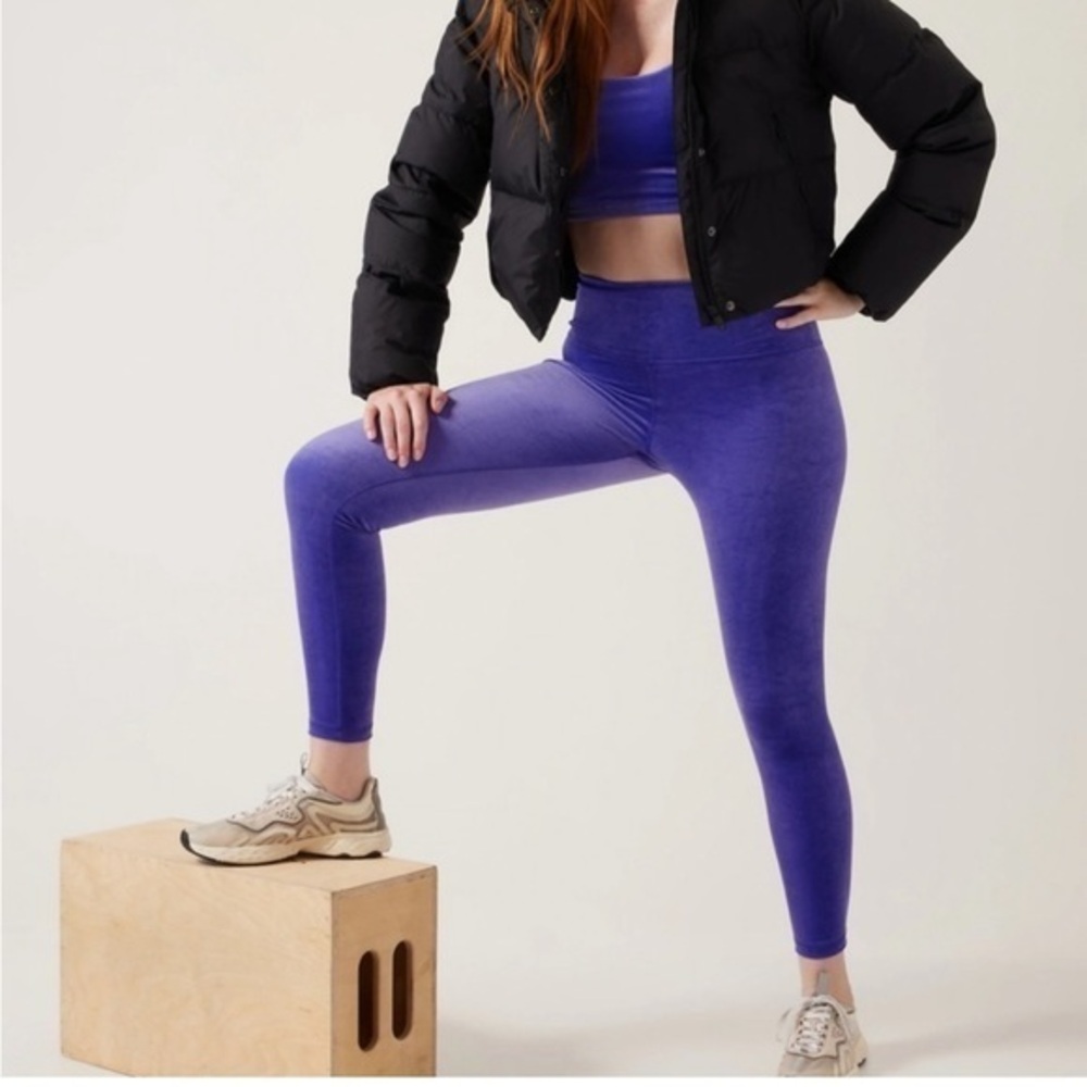 Athleta Purple Elation Velvet Tight Size XL